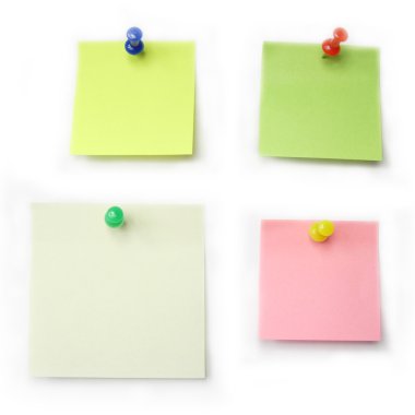 Colored note papers clipart