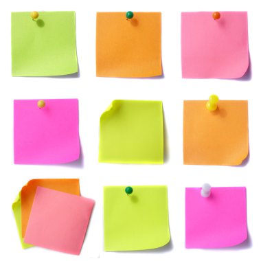 Colored note papers clipart