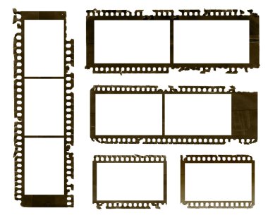 Aged negative films clipart