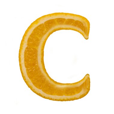 Citrus font. Letter C clipart