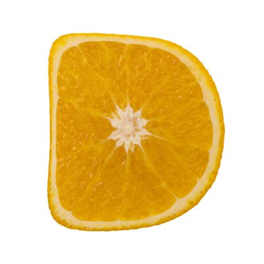 Citrus font. Letter D clipart