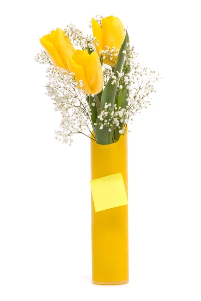 Букет з жовті тюльпани — стокове фото