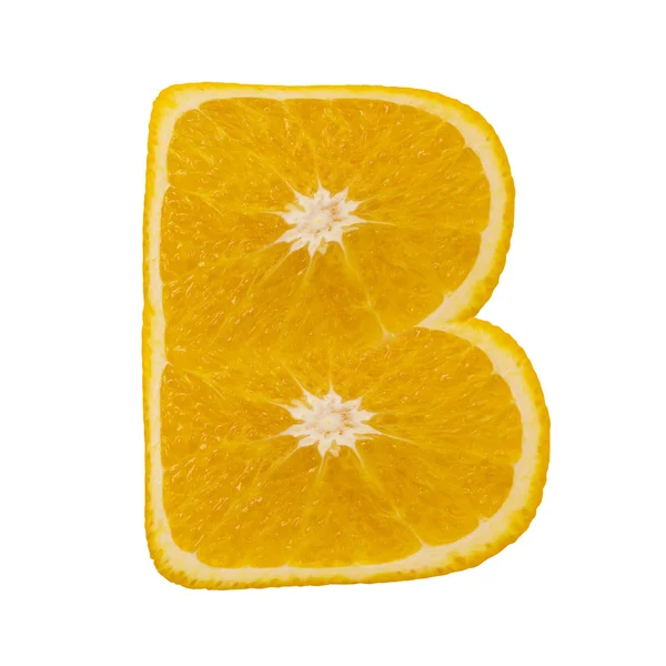 柑橘的字体。字母 b — 图库照片