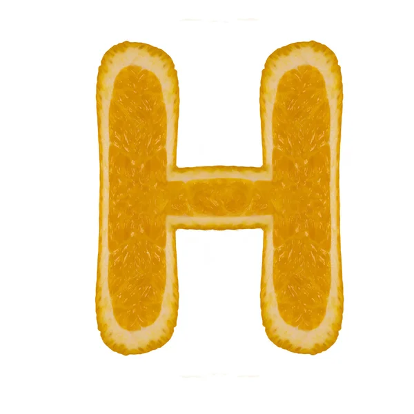 柑橘的字体。字母 h — 图库照片