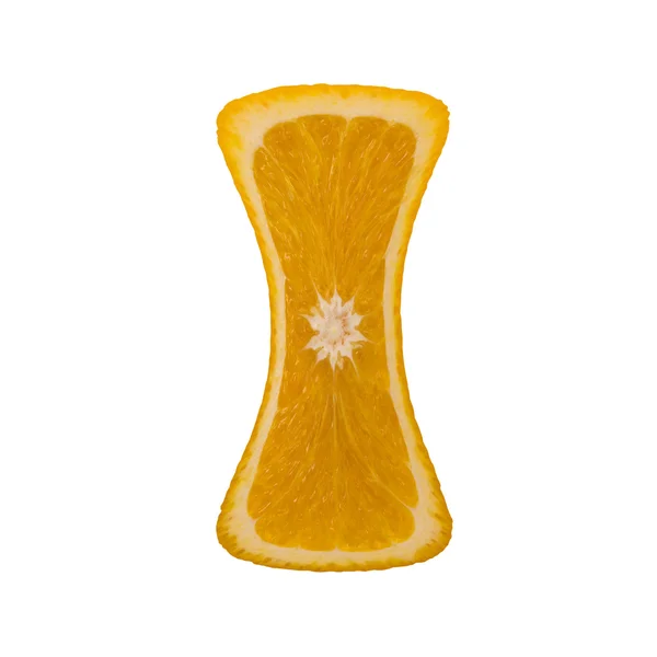 柑橘的字体。字母 i — 图库照片