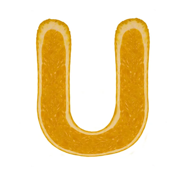 Citrus lettertype. alfabet u — Stockfoto