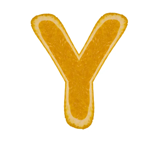 Citrus font. Letter Y — Stock Photo, Image