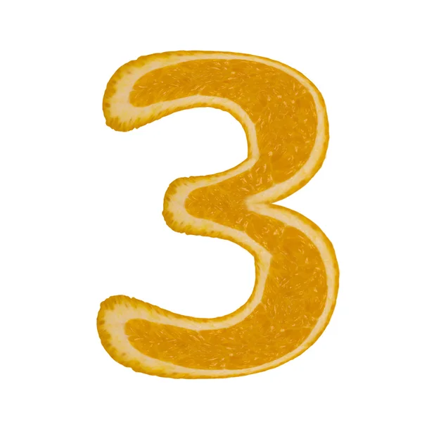 Citrus lettertype. nummer 3 — Stockfoto