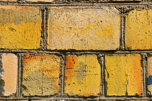 黄色のレンガ壁の背景 — ストック写真