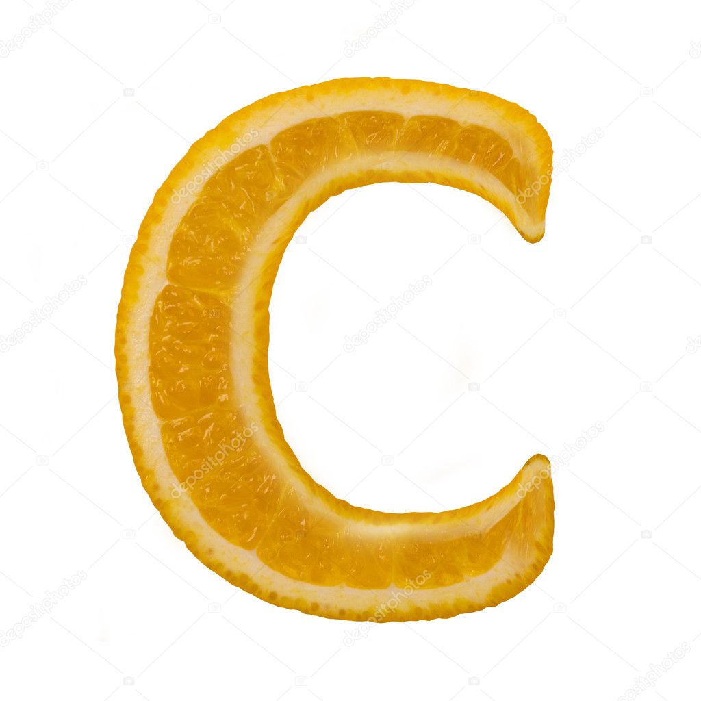 Citrus font. Letter C
