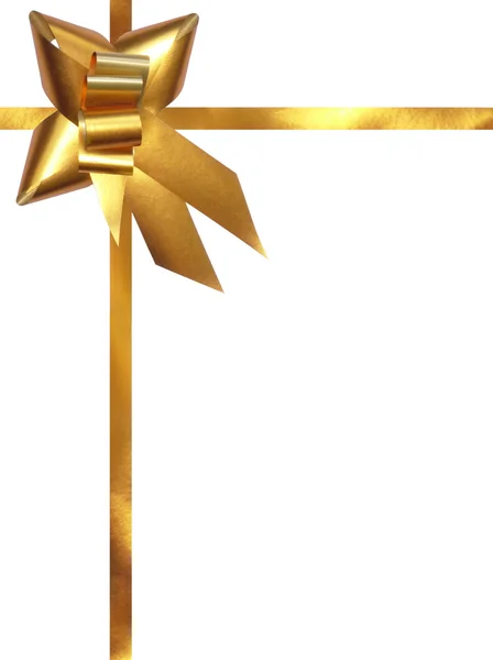 Goldene Schleife Geschenk. Schneidpfad. — Stockfoto