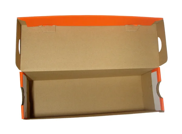 Caja de cartón aislada en blanco — Foto de Stock