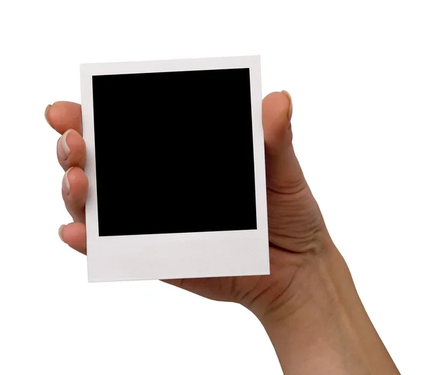 Polaroid leer halten, isoliert — Stockfoto