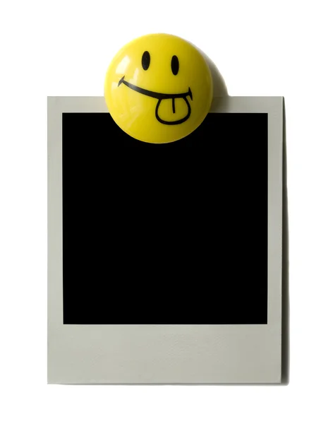 Marco polaroid en blanco con clip magnético — Foto de Stock
