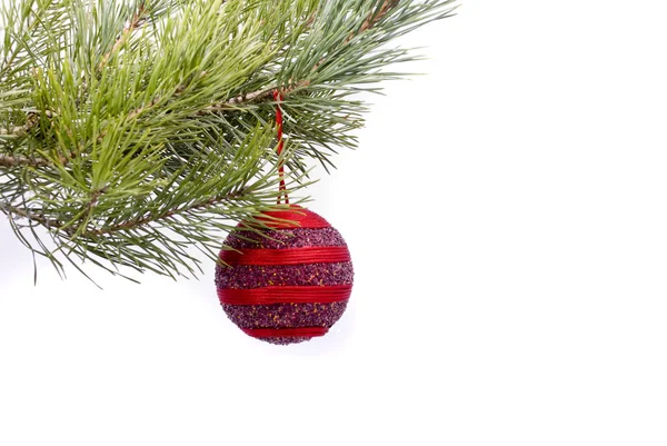 Χριστούγεννα κόκκινο μπάλα — Φωτογραφία Αρχείου
