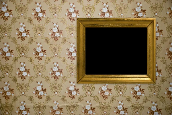 Vintage frame op wallpaper achtergrond — Stockfoto