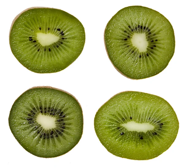 Kiwi slices isolated white background — Stock Photo, Image