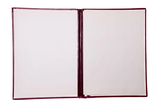 Öppnade bok med tomma sidor — Stockfoto