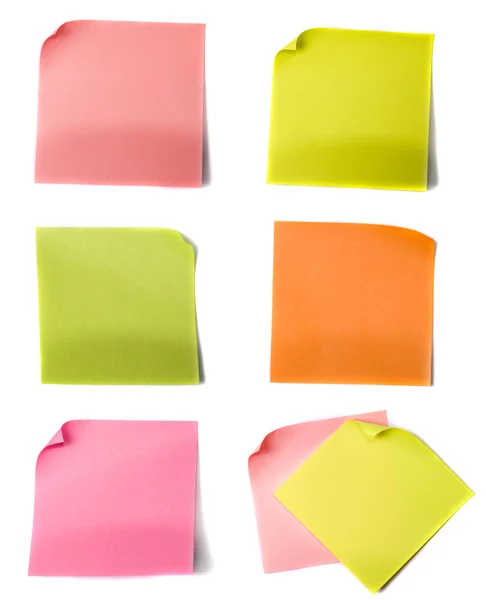 Papeles de nota de colores Fotos de stock libres de derechos