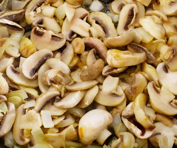 Fried champignon with onion — Stock Photo, Image