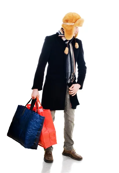 Young fellow with big bags — Stock Photo, Image