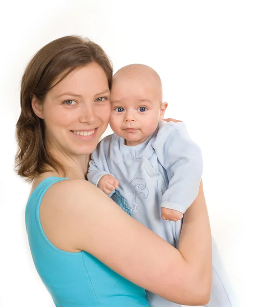 Mujer feliz con bebé — Foto de Stock
