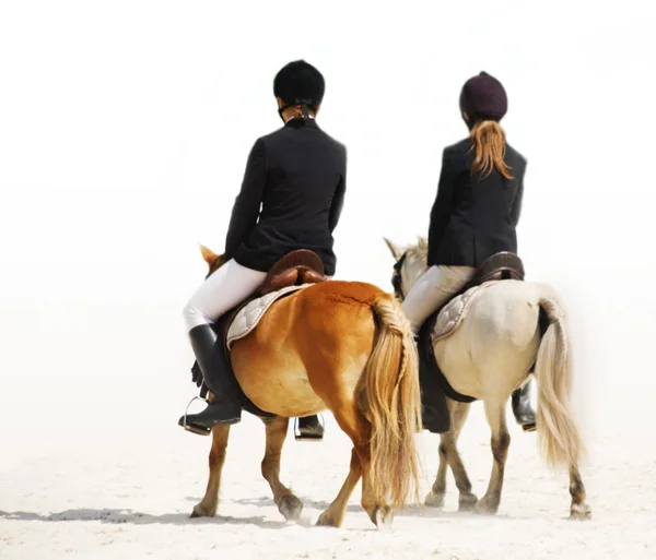 Två ponny-ryttare — Stockfoto
