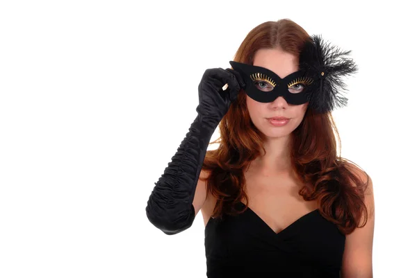 Portrait of woman with mask — Stock Photo, Image