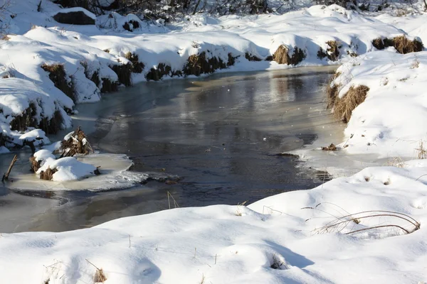 Zimní potok — Stock fotografie