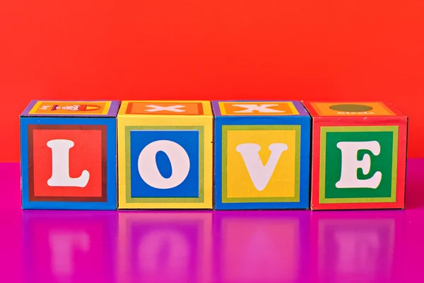 Színes szó "szerelem" — Stock Fotó