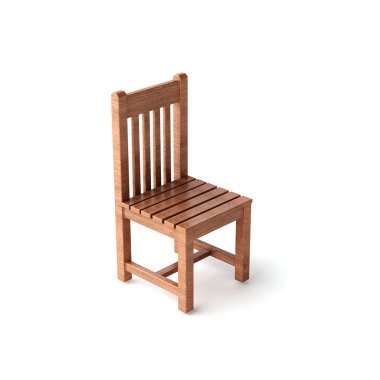 Isolated white wood chair