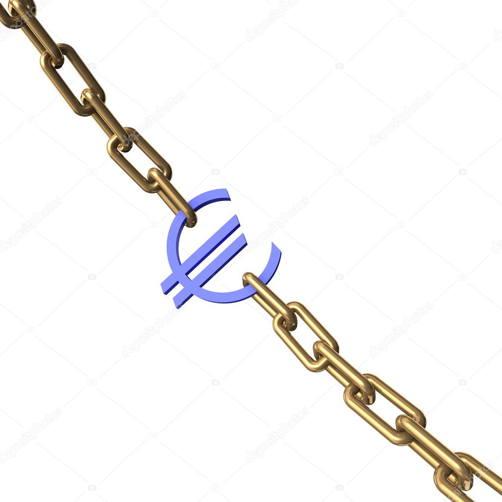 Euro sign on a chrome chain.