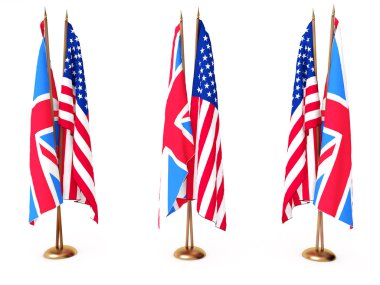 Flags of Great Britain and the USA clipart