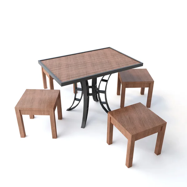 孤立木桌 — 图库照片