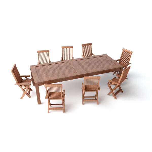 Geïsoleerde houten tafel — Stockfoto