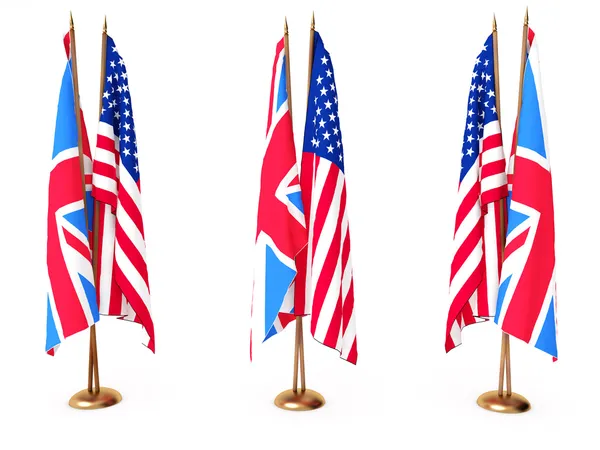 stock image Flags of Great Britain and the USA