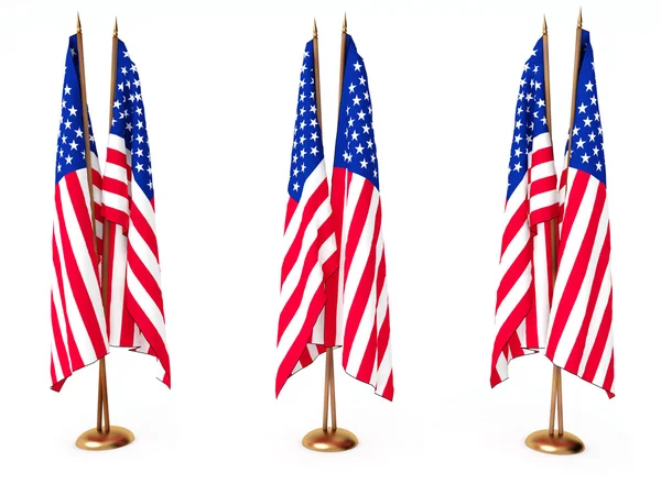 Bendera Amerika Serikat putih yang terisolasi — Stok Foto