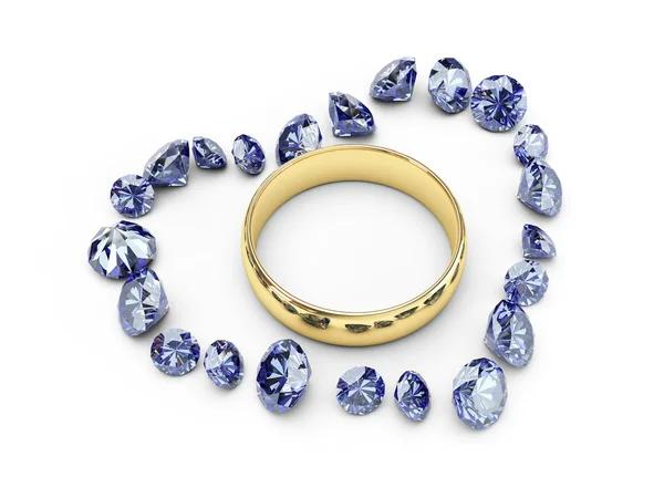Szív gyémánt gyűrűk — Stock Fotó