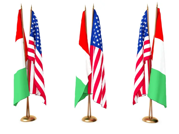 Bandeiras da Itália e dos EUA — Fotografia de Stock