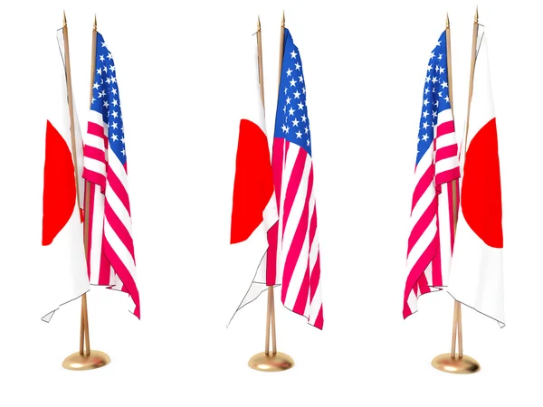 Vlajky usa a Japonska — Stock fotografie