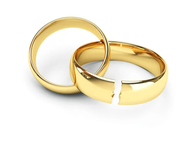 Bagues de mariage en or cassé — Photo