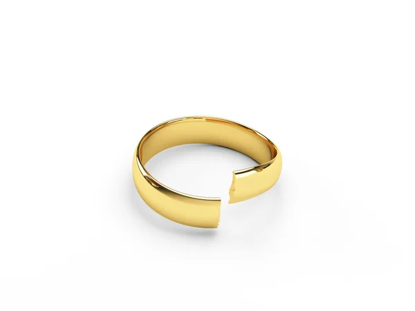壊れた金の結婚指輪 — ストック写真