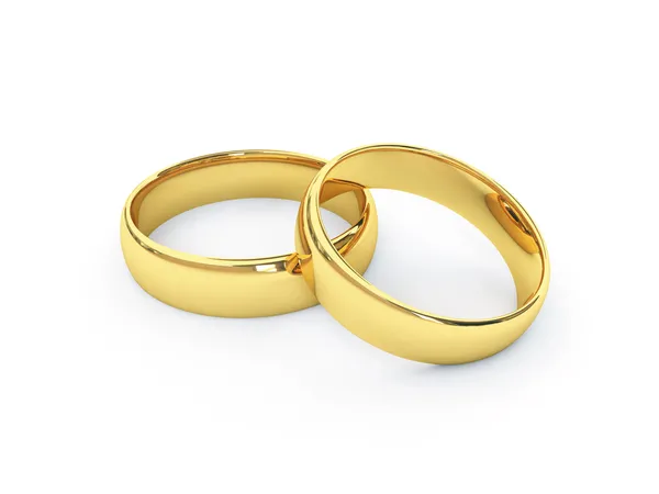 Zlaté svatební prsteny Stock Obrázky