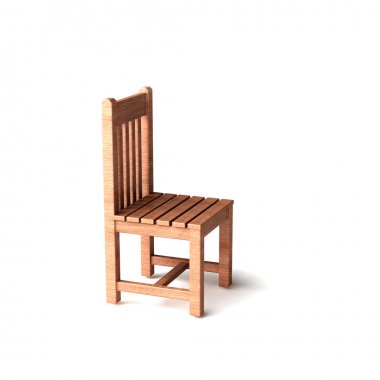 3D ahşap sandalye