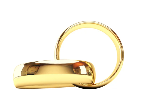 Zlaté svatební prsteny Stock Fotografie