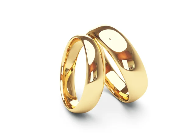 Zlaté svatební prsteny Stock Snímky
