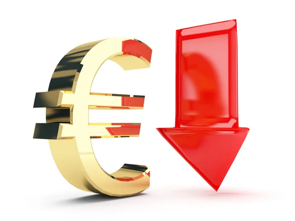 Złoty symbol euro — Zdjęcie stockowe