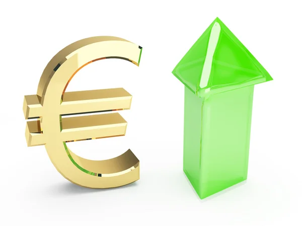 Símbolo dorado EURO Fotos de stock libres de derechos