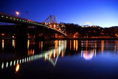 Foot bridge cross the Dniper river clipart