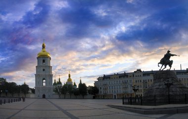 Sophievskaya Square. Kiev, Ukraine. clipart